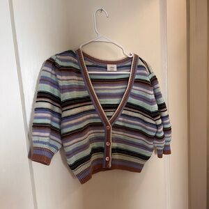 Aritzia Wilfred Cropped Striped Sweater